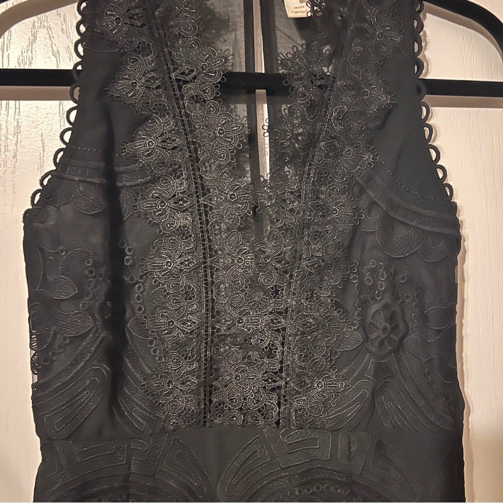 Foxiedox Black Lace Midi Dress